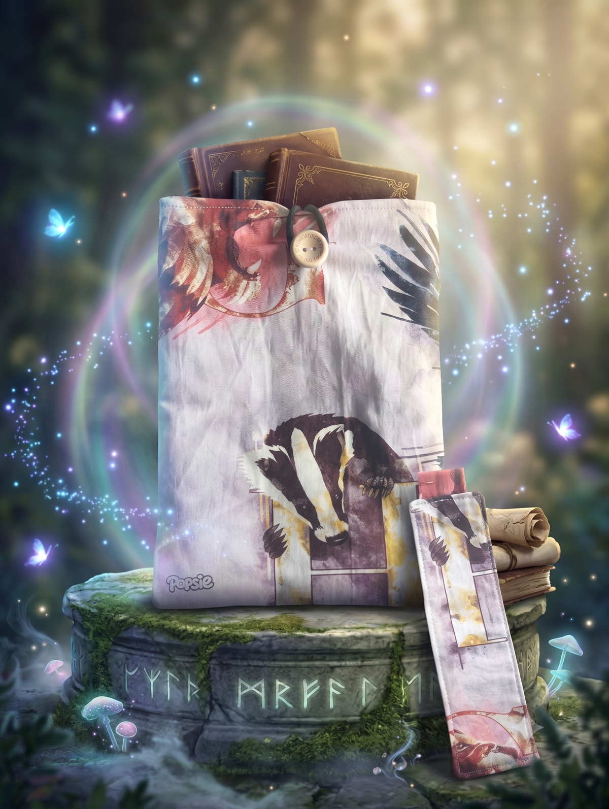Housse molletonnée à livre de poche - Les héritiers magiques - marque page offert