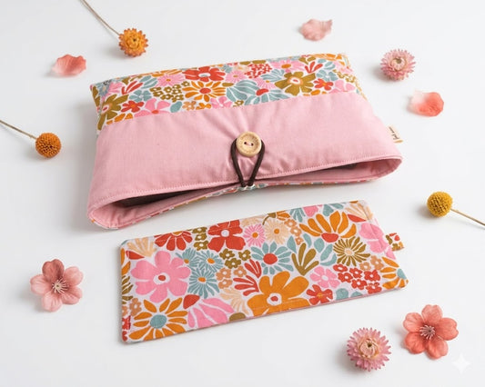 Pochette à livre - Retro fleuri