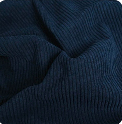 Portefeuille compagnon « Manga Héros » en velours bleu marine & tissu manga | Fait main