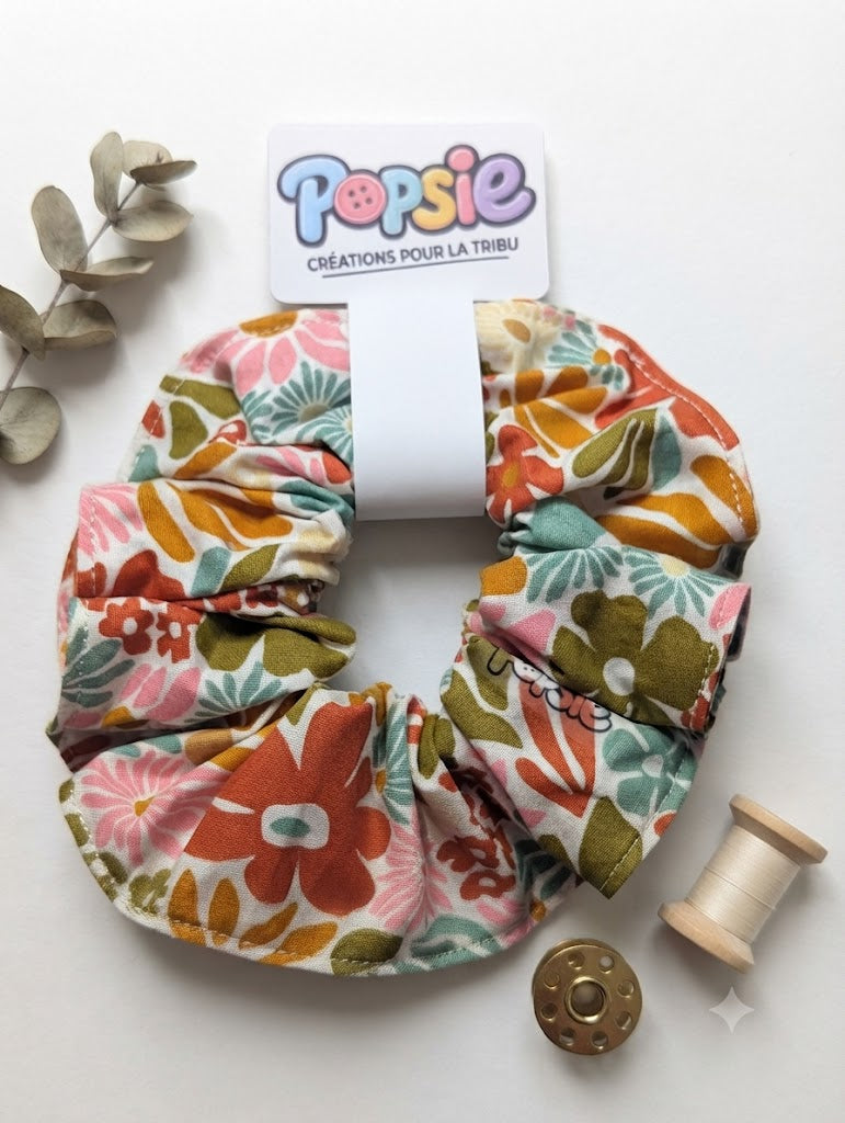 Chouchou Rétro Fleuri Fait Main | Popsie Créations
