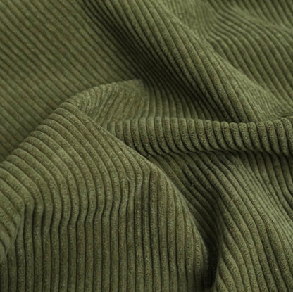 Portefeuille compagnon pièce unique « Sous le Houx » vert kaki & velours | Fait main