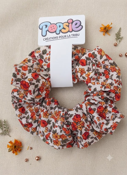 Chouchou pour Cheveux Motif Fleurs Champêtres - Collection Popsie