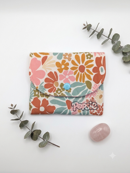 Porte-Cartes Tissu Imprimé Vintage & Fleurs - Rétro Fleuri
