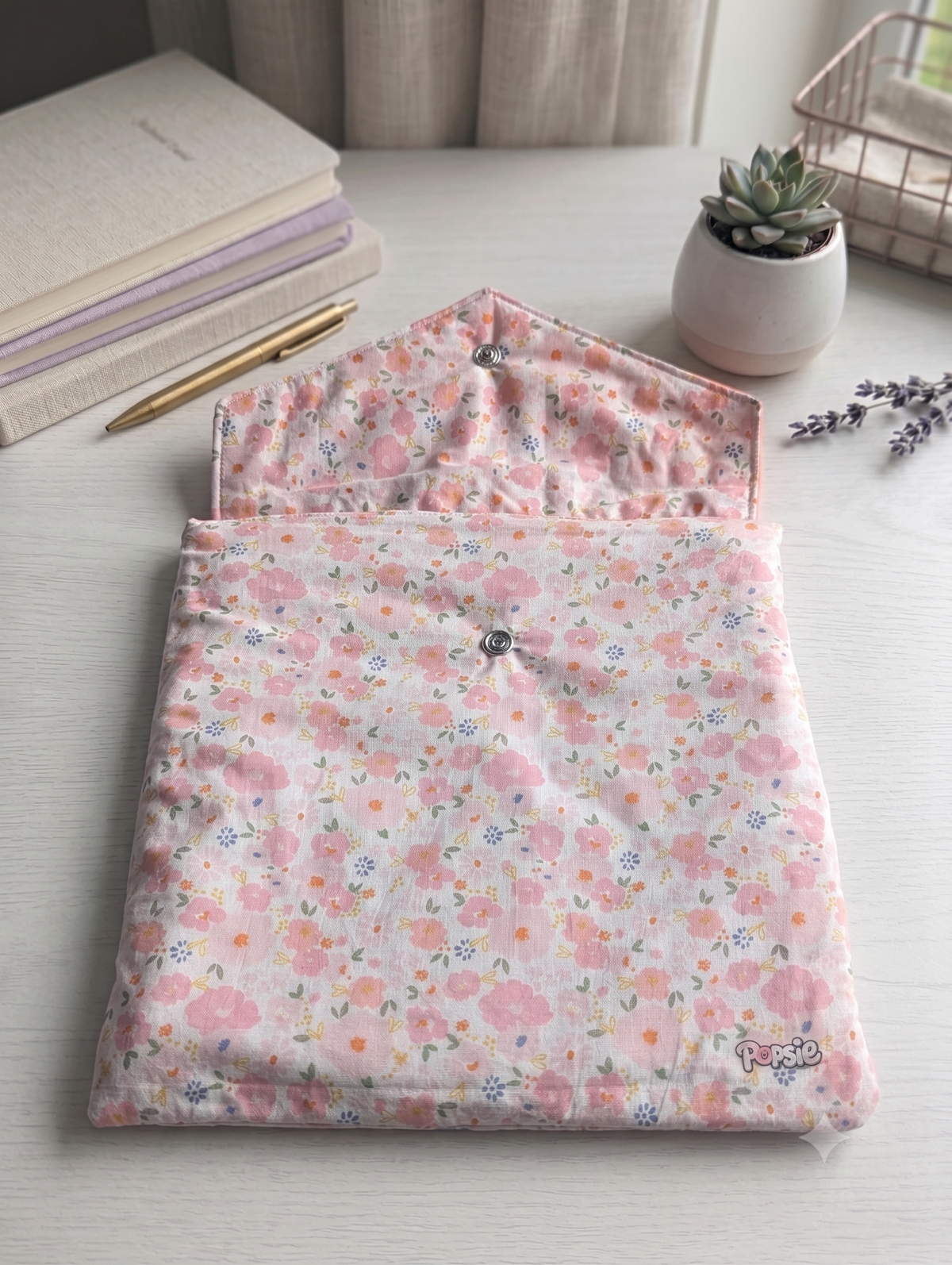Housse à Liseuse Personnalisable Molletonnée Mélania Rose – Compatible Kobo Libra Colour & Kindle