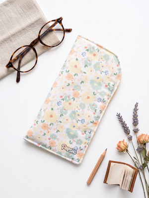Etui à Lunettes de Vue et Soleil en Tissu - Mélania Jaune– Pochette Souple Artisanale Popsie