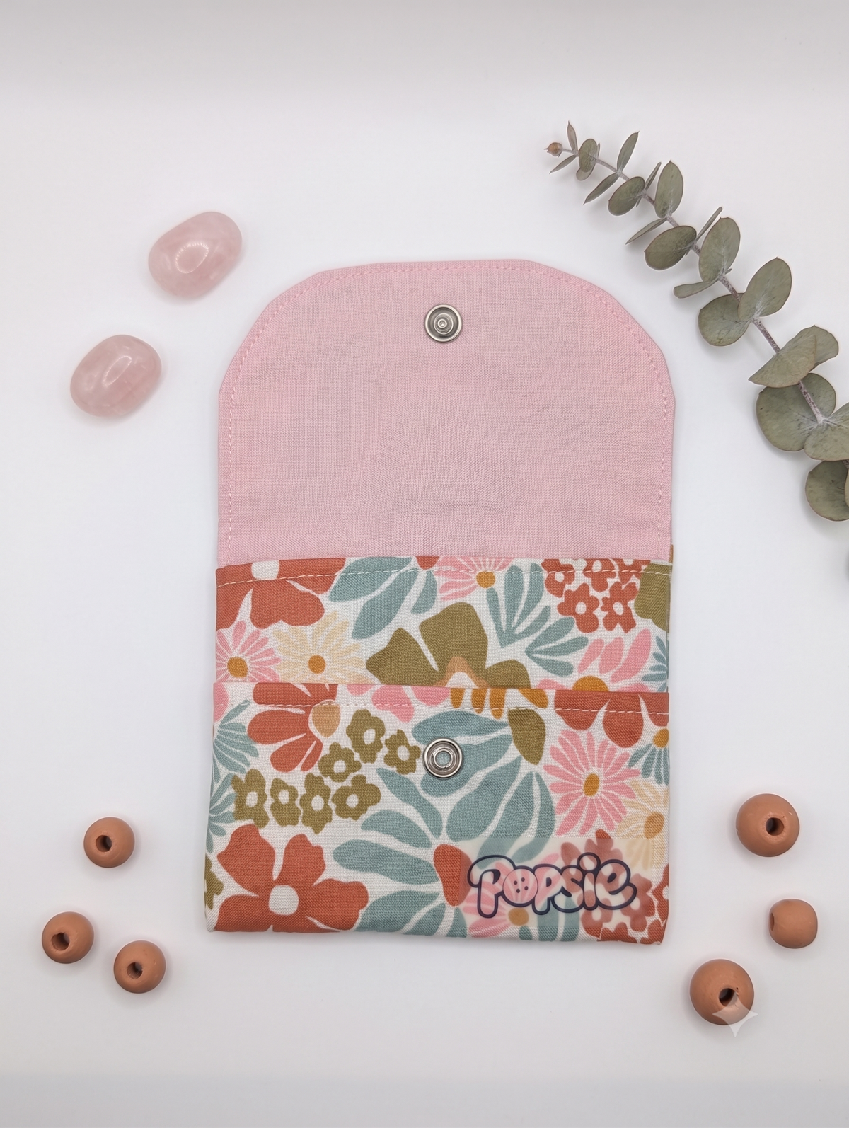 Porte-Cartes Tissu Imprimé Vintage & Fleurs - Rétro Fleuri
