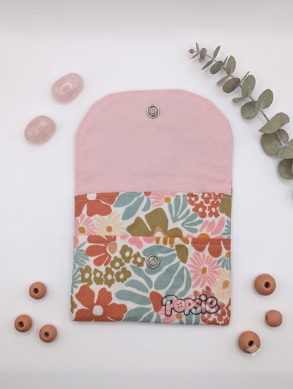 Porte-Cartes Tissu Imprimé Vintage & Fleurs - Rétro Fleuri