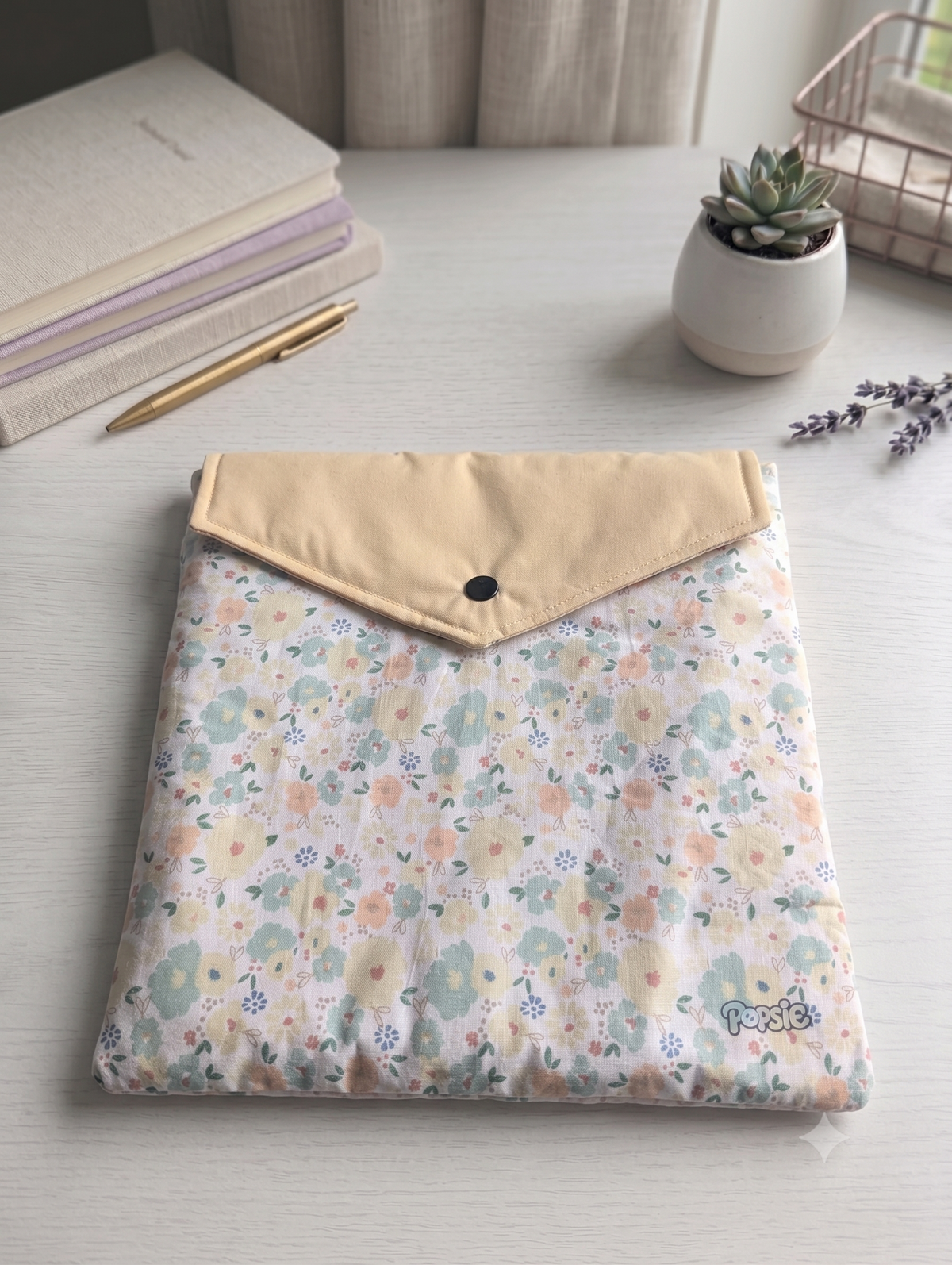 Housse à Liseuse Personnalisable Molletonnée Mélania Jaune – Compatible Kobo Libra Colour & Kindle