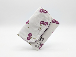 Porte-Cartes Tissu Motif Cerise & Violet - Cerise Violette