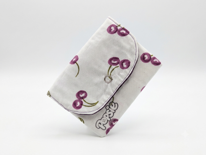 Porte-Cartes Tissu Motif Cerise & Violet - Cerise Violette