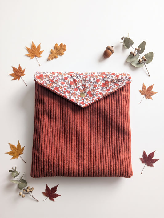 Housse Liseuse Kindle & Kobo Velours Terracotta — Collection Brume d'Automne