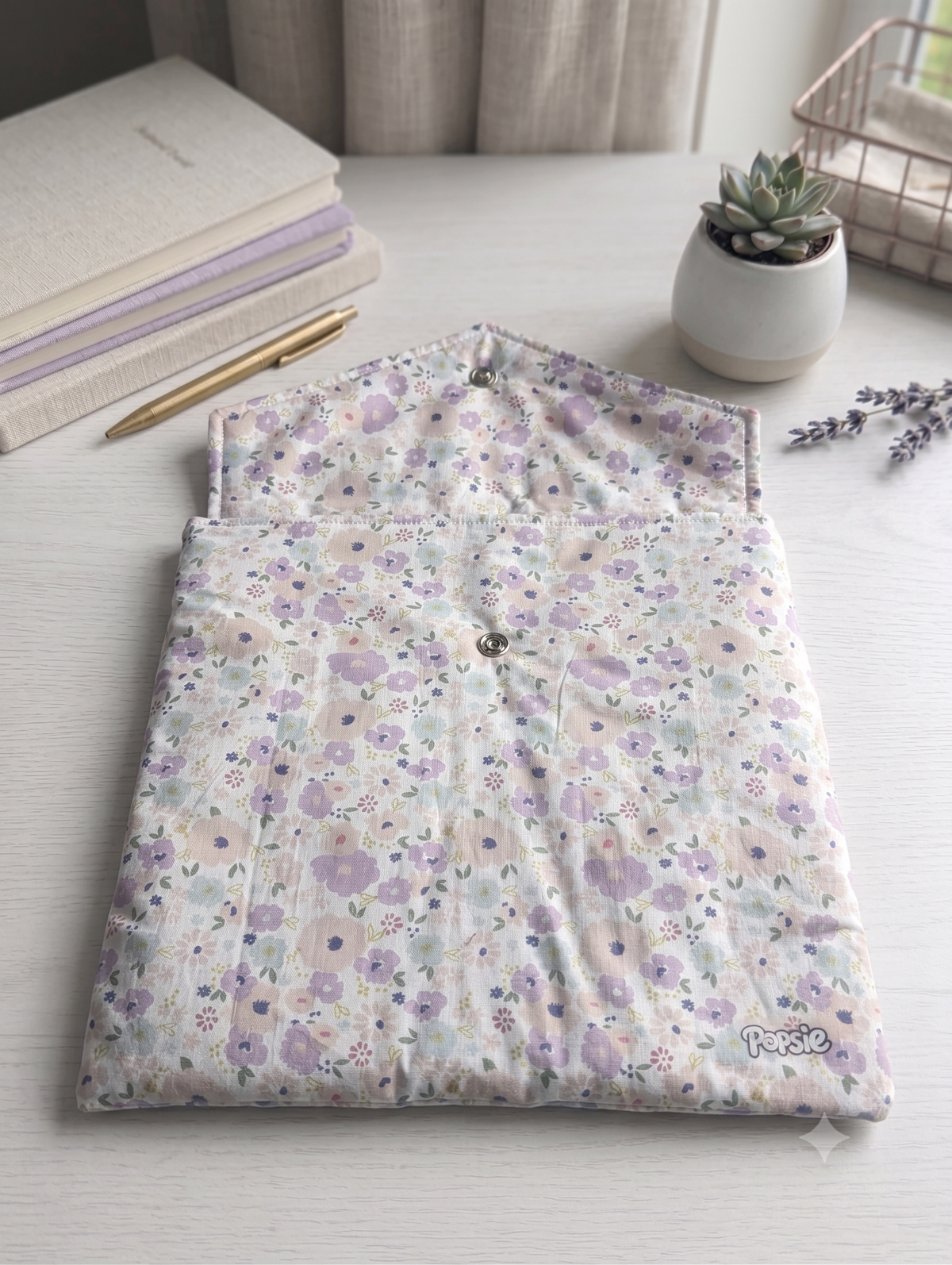 Housse à Liseuse Personnalisable Molletonnée Mélania Violet – Compatible Kobo Libra Colour & Kindle