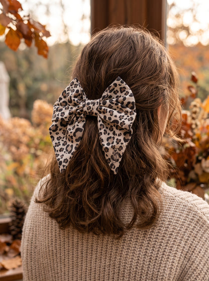 Barrette Cheveux Nœud Léopard | Collection Bejah