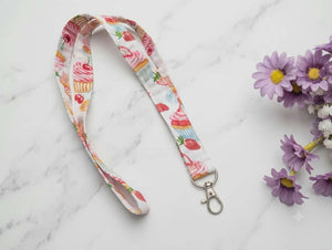 Tour de cou porte-clés artisanal - Tour de cou motif Gourmandise - Atelier Popsie