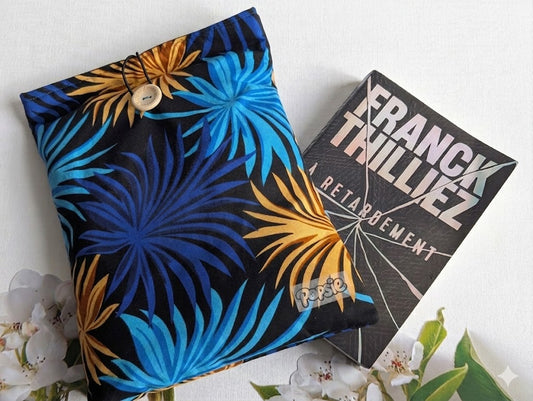 Pochette Livre Tropical Night Bleu & Or – Grand format broché 📚