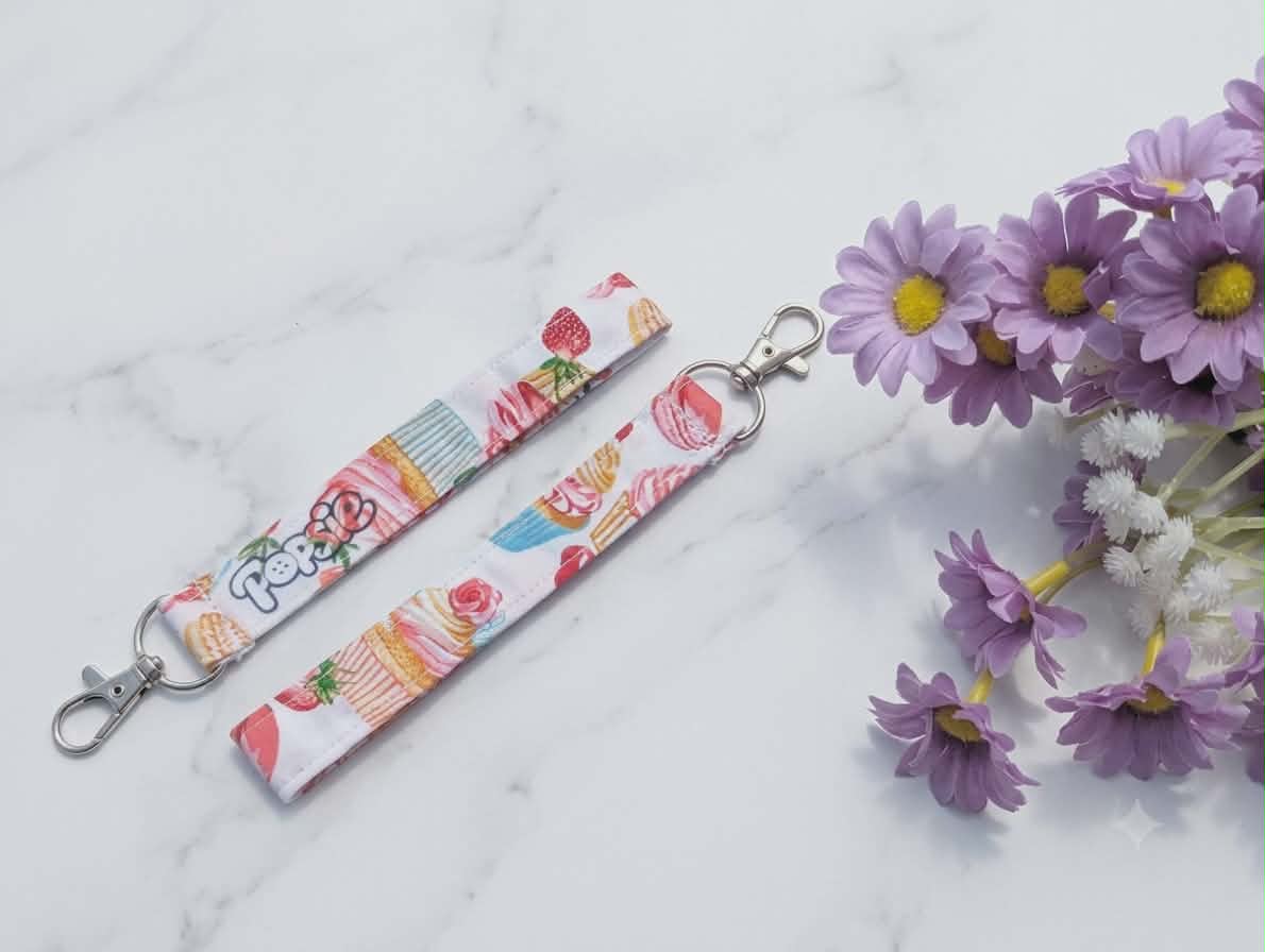 Porte-clés artisanal en tissu - Motif Gourmandise - Atelier Popsie
