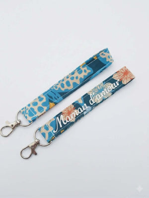 Porte-clé dragonne tissu Collection Lagon — accessoire fait main