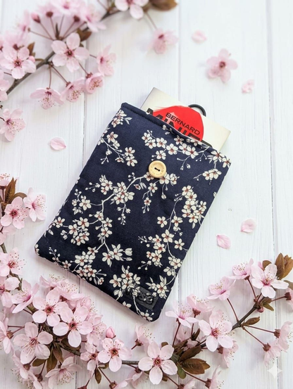 Sakura Paperback Book Sleeve - Blue - 16x21 cm Kawaii