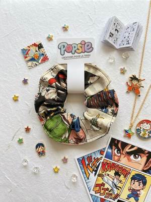 Chouchou cheveux manga héros — élastique tissu original